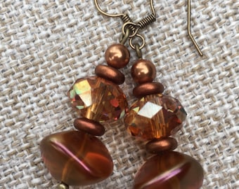 Designer tordu d’oreilles en cristal de Swarovski ovale en verre tchèque