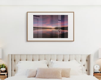 Impression photo Big Bear Lake, photographie d'art, impression photo coucher de soleil en Californie du Sud, décoration murale, art mural lac, photographie de voyage