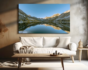 Lake Sabrina Photography Print, Sierra Nevada Mountain Reflection Wall Art