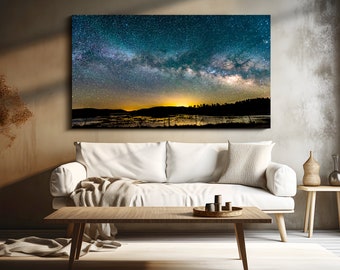 Milky Way Galaxy Photo Print, Starry Night Sky, Home Decor
