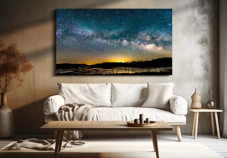 Milky Way galaxy photo print, astrophotography photos, night sky photo print, star wall art home decor, travel photography, space landscape image 1