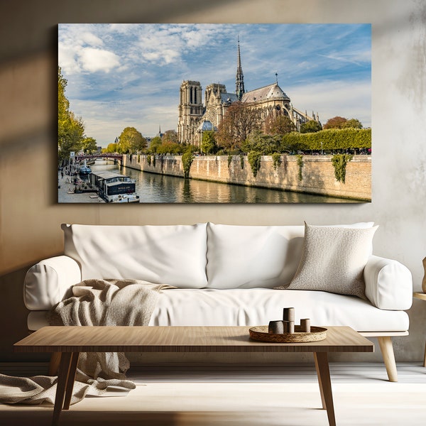 Paris Photography, Notre-Dame de Paris, Minimalist Wall Art Print, Extra Large Art, Modern Urban Wall Decor, Gift, Church, History, Relic