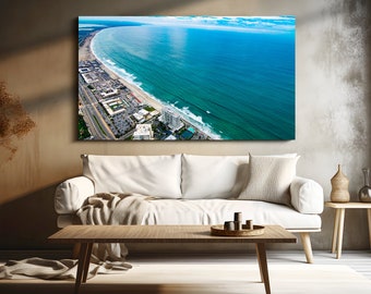 Foto aerea di Coronado Beach, San Diego, California, arte murale costiera