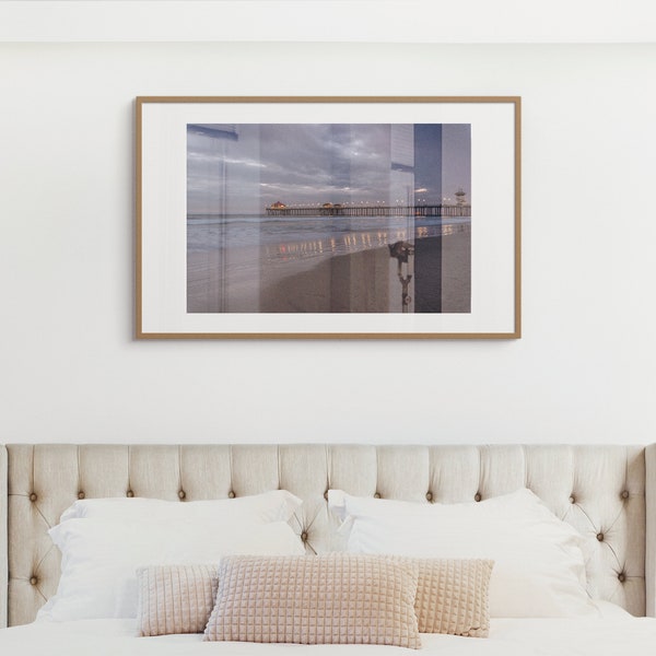 Newport Beach Pier, Southern California Photography, Beach Wall Art, Sunset Photo, Seaside Beach Landscape, Wall Art, Beach House Decor