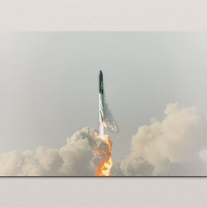 Starship super heavy rocket launch Boca Chica, Texas photo print. Space, flight, mars, launch, unique, gift, photography, orbit, stars