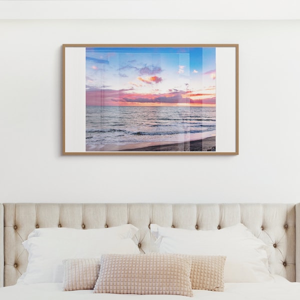 Oceanside Beach Sunset Photo, San Diego Seascape Wall Art