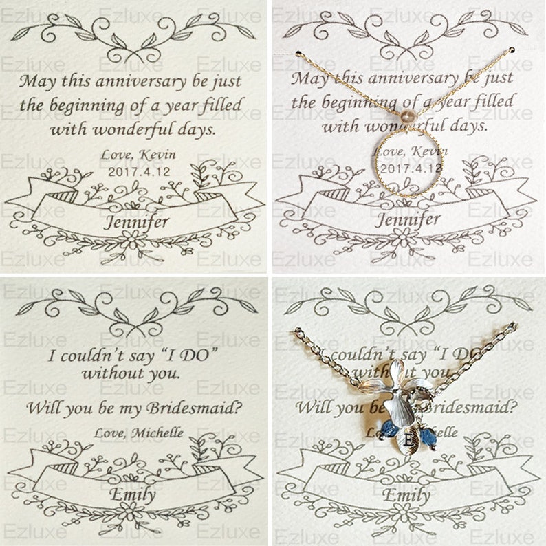 Gift Personal Message on Jewelry Card w purchase from EzLuxe EzLuxe Customers