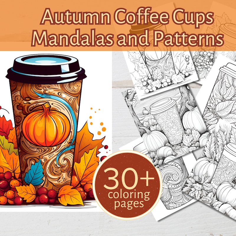 Coffee Mandala Coloring - Etsy
