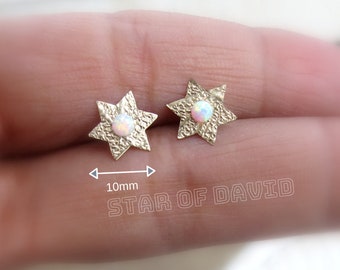 Sparkling Crystal Dangle Post Jewish Star of David Fashionable Earrings