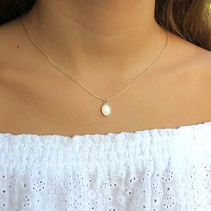 Oval Opal Necklace, White Opal Necklace, Gold Filled Opal Necklace, Opal Jewelry, Oval Opal Pendant, White Pendant, Gold Jewelry, Gift Idea.