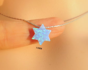 Star of David Necklace, Large OPal Star of David Necklace, Sterling Silver Star of David Necklace, Jewish Star Necklace, Jewish Necklace.