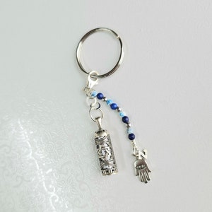 Porte-clés Mezouza, pendentif Mezouza en argent sterling, pendentif Mezouza symbole étoile juive, pendentif étui Mezouza, bijoux juifs, cadeau judaïque.