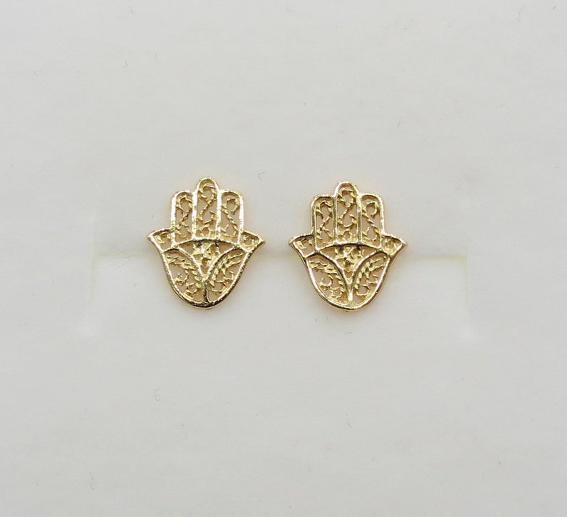 Hamsa Earrings Gold Hamsa Stud Earrings Evil Eye Earrings Etsy
