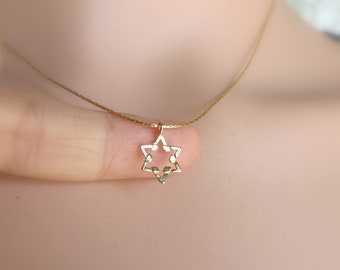 Star of David Necklace, Tiny Star of David, Gold Star of David, Jewish Gift, Jewish Star Necklace, Magen David Charm, David Star Necklace