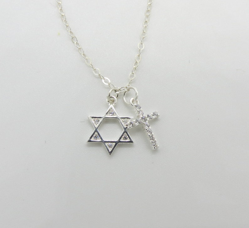 Star of David With Cross Necklace Cross With David Star - Etsy