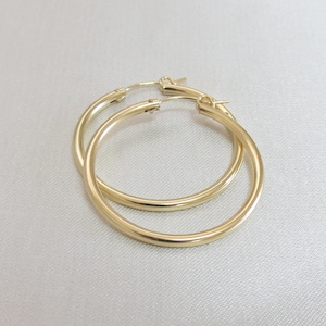 Gold Hoop Earrings, Large Gold Hoops, 2mm Thickness Hoops, High Quality ...