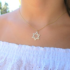 GOLD Star of David Necklace, Delicate Star Of David Necklace, Judaica Jewelry, David Star Necklace, Gold Magen David, Jewish Jewelry, Star.