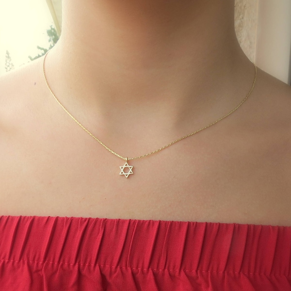 Star of David Necklace, Tiny Star of David, Gold Star of David, Silver Star of David, Jewish Star Necklace, Magen David Charm, Star Necklace