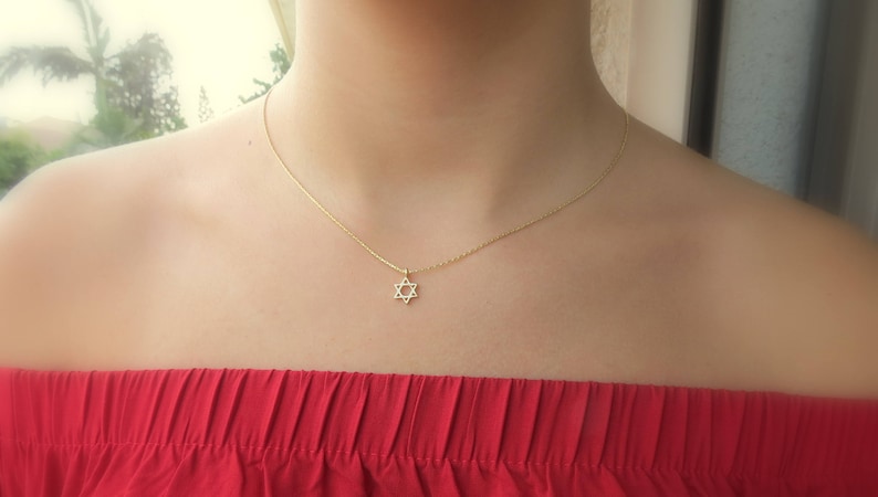 Star of David Necklace, Tiny Star of David, Gold Star of David, Silver Star of David, Jewish Star Necklace, Magen David Charm, Star Necklace Gold Filled 14K