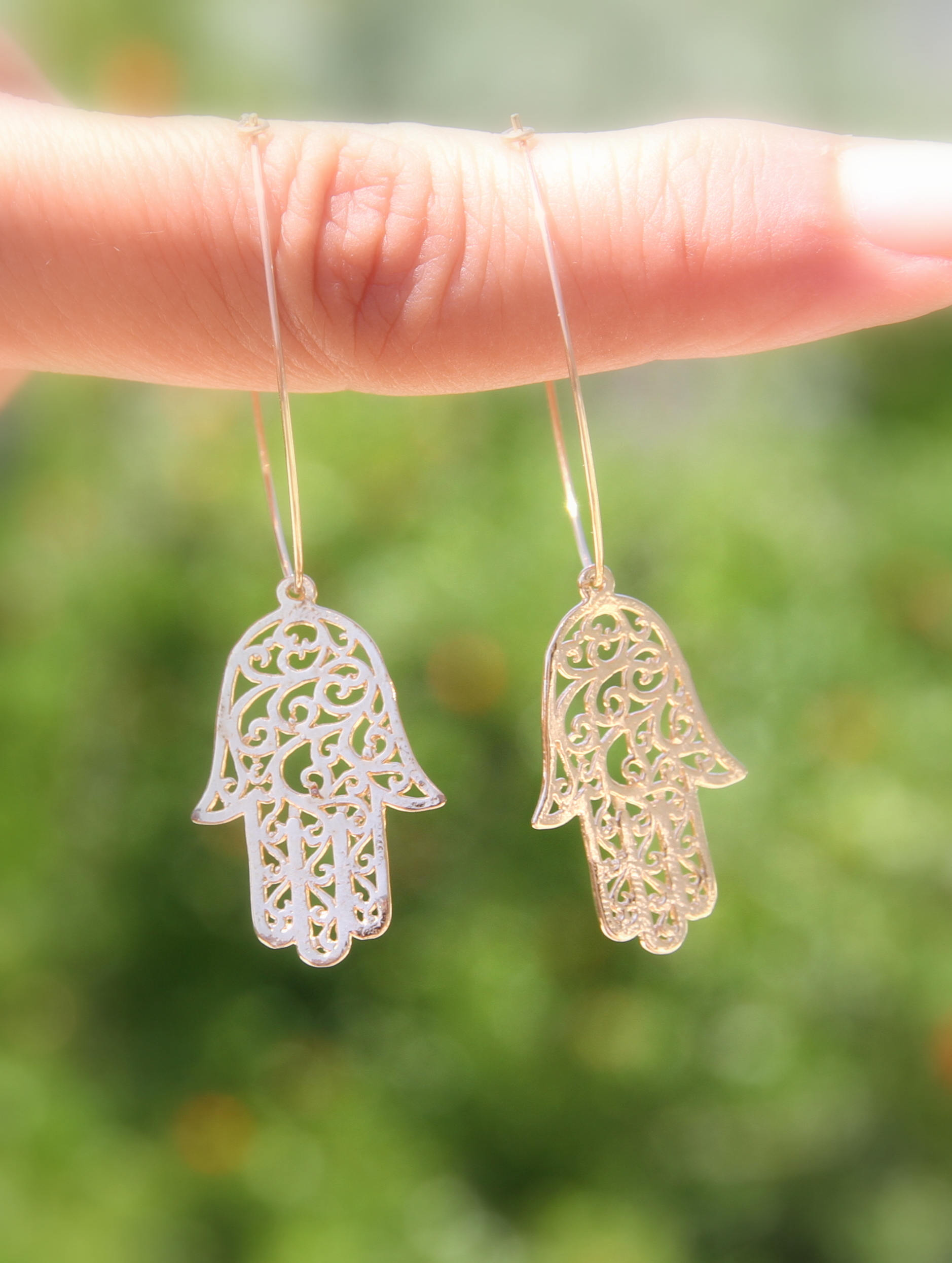 Gold Hamsa Hoop Earrings large Hamsa Earrings Hand Earrings - Etsy