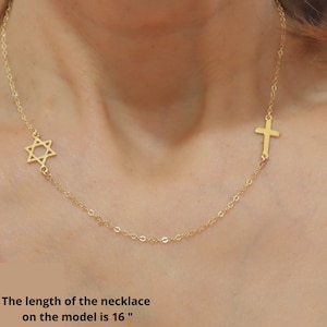 Star of David with Cross Necklace, Cross With Magen David Necklace, Silver Star of David Necklace, Messianic Star of David and Cross, Gift.