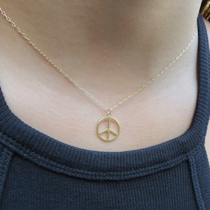 Peace sign Necklace, Gold Filled Peace Necklace, Silver Peace Necklace, Delicate Peace Necklace, Small Peace Symbol Necklace, Peace Charm.