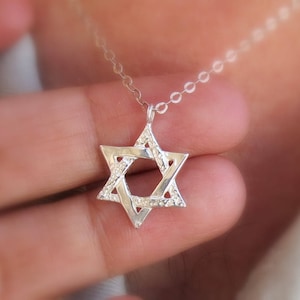 Collar de estrella de David, collar de estrella de David relleno de oro, collar de estrella de David de plata esterlina, collar de estrella judía, regalo de Bat Mitzvah.