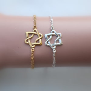 Silver Star Of David Bracelet, Gold David Star, Star Of David Jewelry, Jewish Jewelry, Magen David Bracelet, Jewish Star Bracelet, Jew Gift.