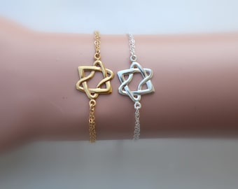 Silver Star Of David Bracelet, Gold David Star, Star Of David Jewelry, Jewish Jewelry, Magen David Bracelet, Jewish Star Bracelet, Jew Gift.