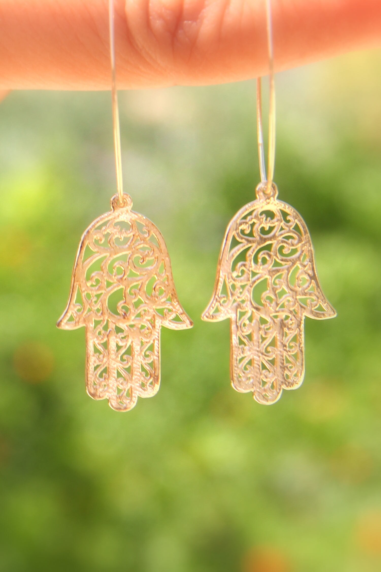 Gold Hamsa Hoop Earrings large Hamsa Earrings Hand Earrings - Etsy