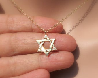 Star of David Necklace, Gold Filled Star of David Necklace, Sterling Silver Star of David Necklace, Jewish Star Necklace, Bat Mitzvah Gift.