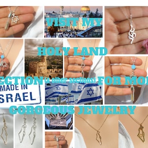 Israel Earrings, Israel Map Earrings, Country Pendant, Jewish Jewelry, Judaica, Israel Shaped Pendant, Holy land Earrings, Unique Gift. image 5