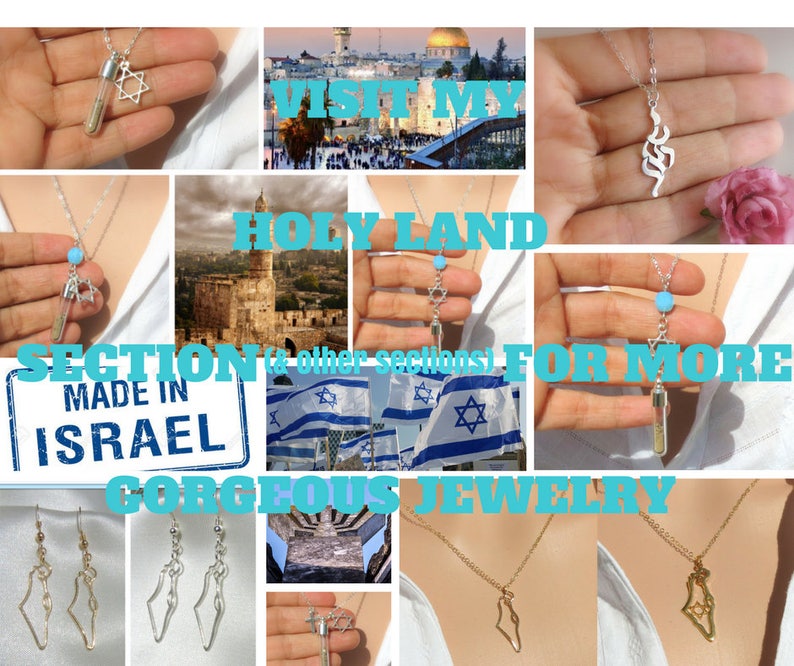 Israel Earrings, Israel Map Earrings, Country Pendant, Jewish Jewelry, Judaica, Israel Shaped Pendant, Holy land Earrings, Unique Gift. image 5