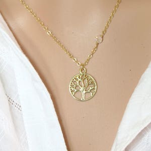 Tree of Life Necklace, 14kt Gold Filled Necklace, Small Gold Tree of life Pendant, Gold Tree Pendant, Gold Necklace, Gold Jewelry.