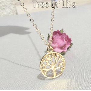 Tree of Life Necklace, 14kt Gold Filled Necklace, Small Gold Tree of life Pendant, Gold Tree Pendant, Gold Necklace, Gold Jewelry.