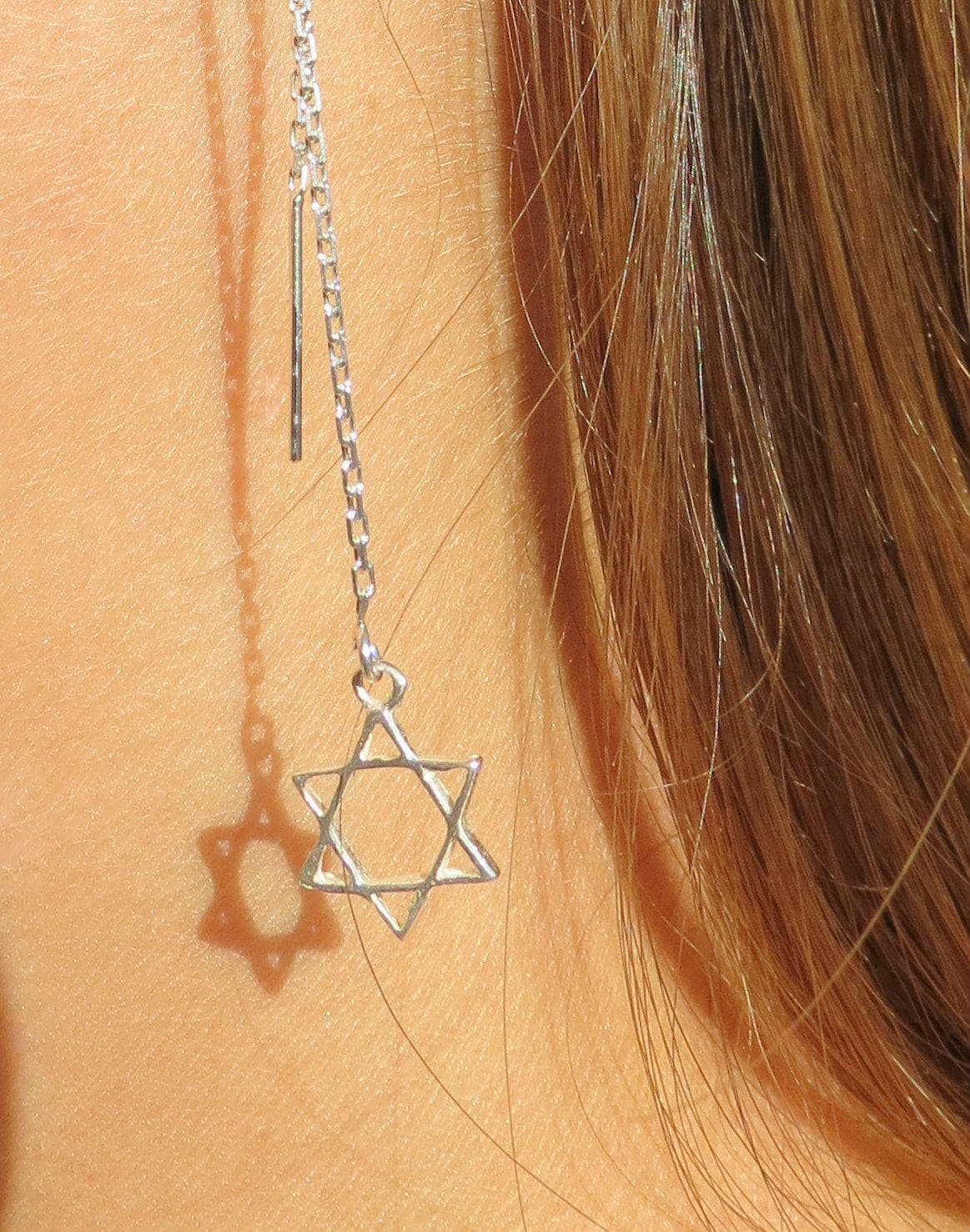 Star Of David Necklace & Earrings Set - Zinc Alloy, Hypoallergenic, Jewish Jewelry For Women - View #4