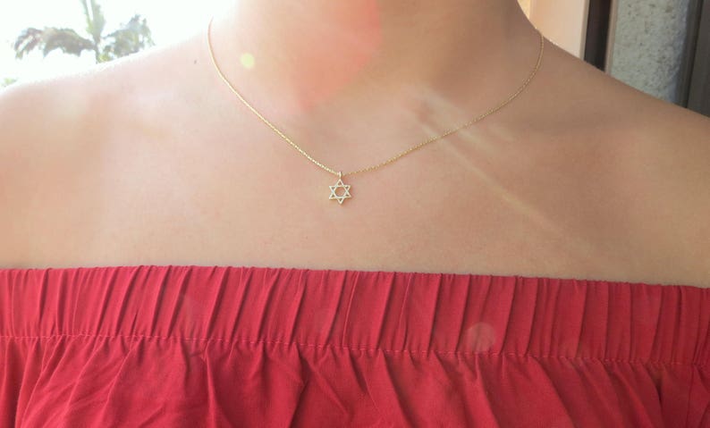 Star of David Necklace, Tiny Star of David, Gold Star of David, Silver Star of David, Jewish Star Necklace, Magen David Charm, Star Necklace image 7