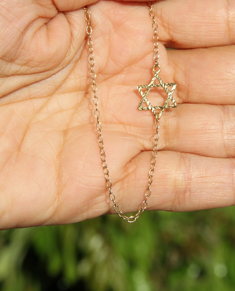 Gold Star of David Necklace Jewelry
