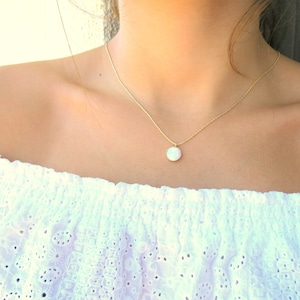 White Opal Necklace, Gold Filled Opal Necklace, Sterling Silver Opal Necklace, Opal Jewelry, Opal Pendant, White Pendant, Gold Jewelry, Gift