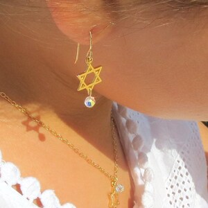Star of David earrings, Star of David, Gold Star of David, Silver Star of David, Jewish Star earrings, Magen David Charm, Jewish girl gift,