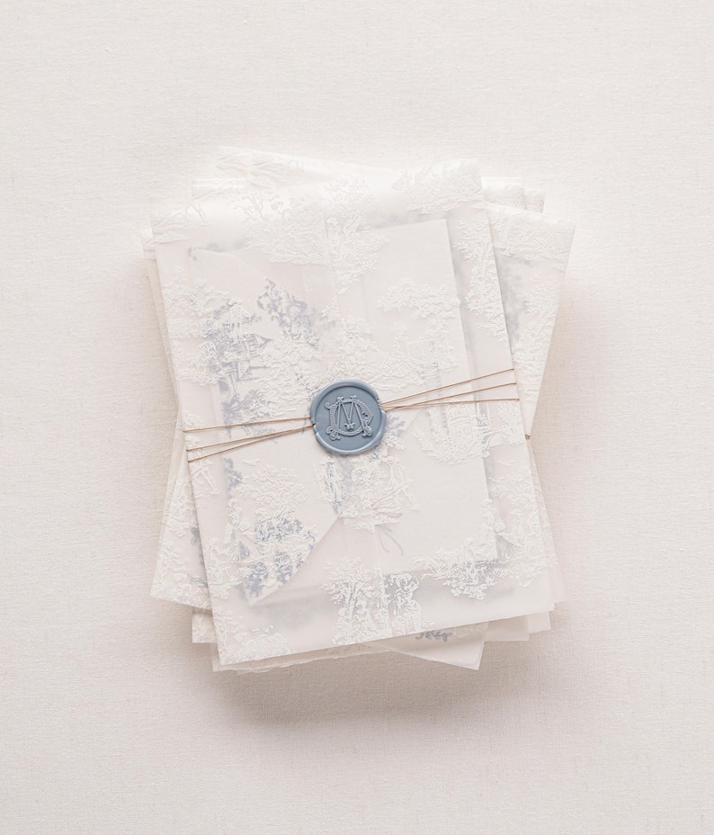 The Elizabeth Translucent Vellum Wrap in White Pattern, Custom Sizes, Digital Printing Deposit image 1