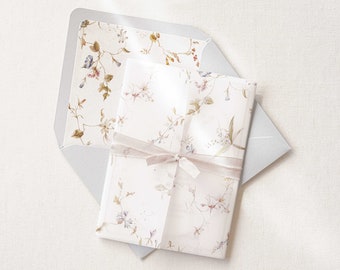 The Chloe Vellum Wrap in Wildflowers' Pattern and Watercolor Style, Custom Sizes, Digital Printing - Deposit