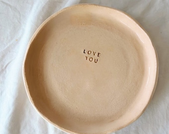 Petit assiette en céramique "Love You". Vide poche