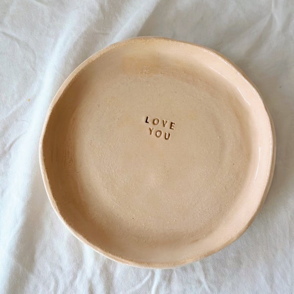 Petit assiette en céramique "Love You". Vide poche