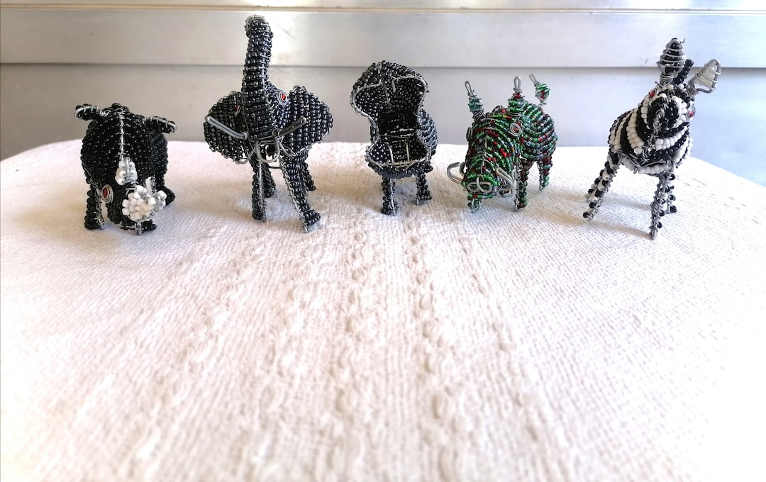 Beaded African Wildlife African Beaded Animals Unique Home Décor Bead