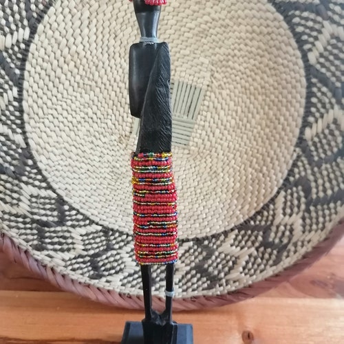 Home decor set, gift tonga basket plus, african figurines decor, figurines shelf, set shops beaded doll, wall baskets decor