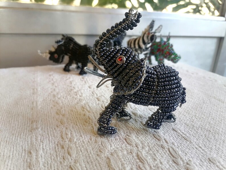 Beaded African Wildlife African Beaded Animals Unique Home Etsy