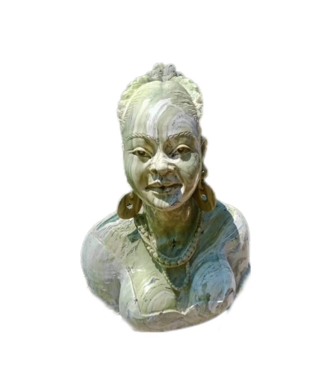 SHONA STONE SCULPTURE Lady Bust Statue Female Head Bust Etsy