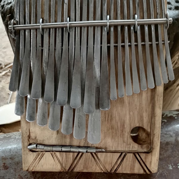 AFRICAN KALIMBA BASS , large 24  key mbira, finger piano, thumb piano, african instrument, made to order, with pick up, in F tune