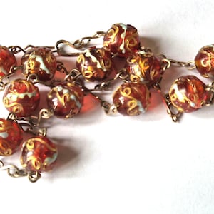 Art deco Murano glass glass bead necklace